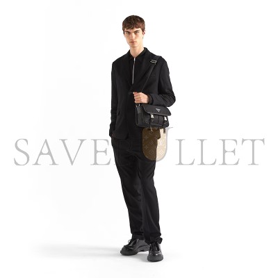 PRADA RE-NYLON AND SAFFIANO LEATHER SHOULDER BAG 2VD769 (26*19*10cm)